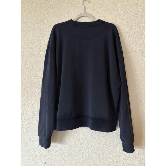 Men’s Coach Orange Spellout Crewneck Sweatshirts Navy Size Medium - Picture 3 of 8